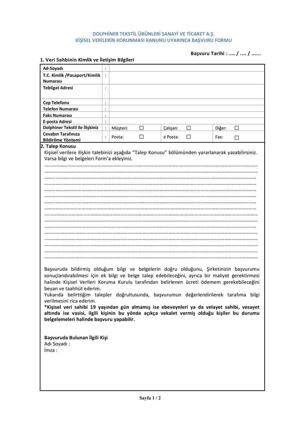 Data Owner Application Form